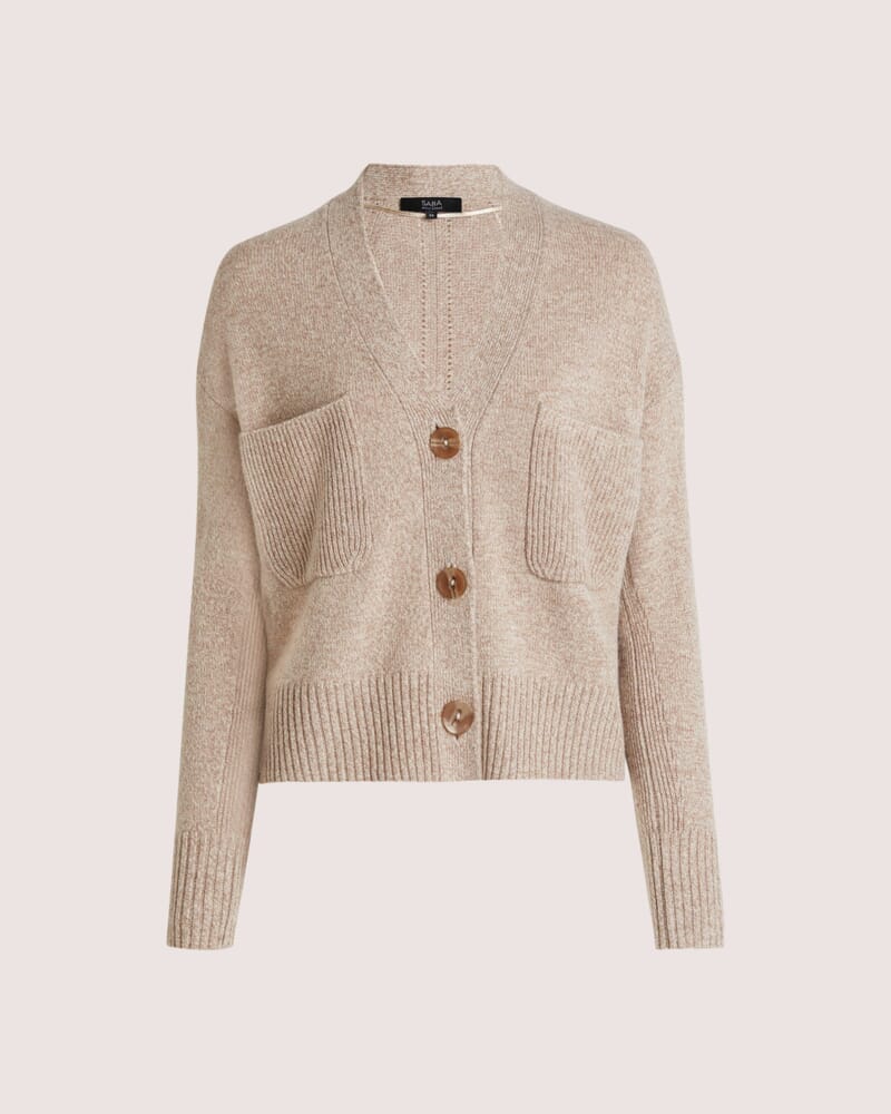 Nora Wool Cashmere Cardi in MINK