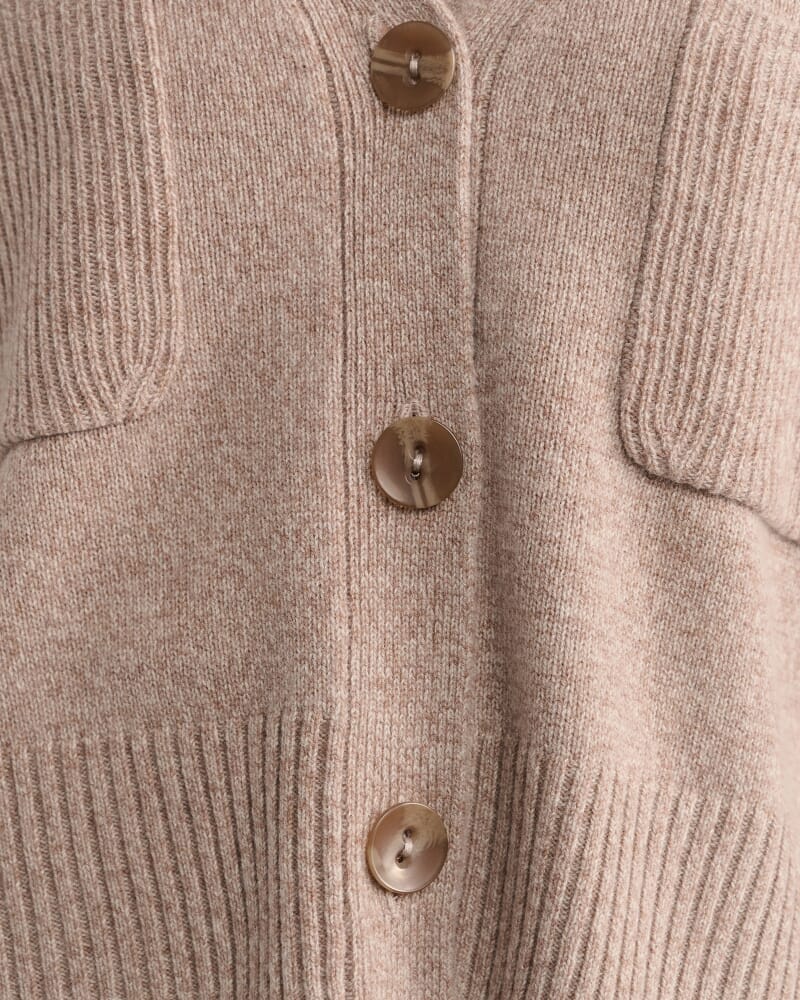 Nora Wool Cashmere Cardi in MINK