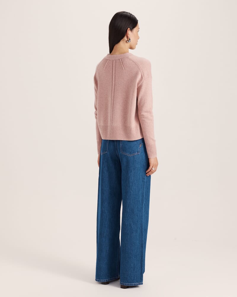 Nora Wool Cashmere Cardi in PINK MELANGE