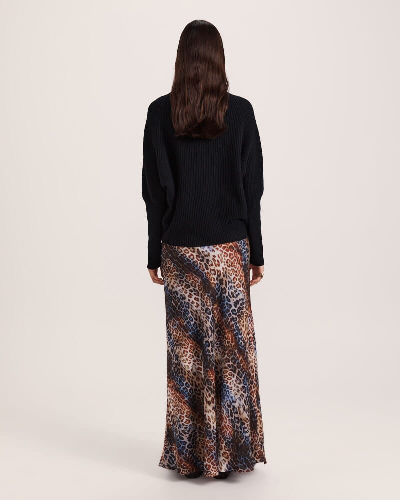 Nora Wool Batwing Sweater in BLACK