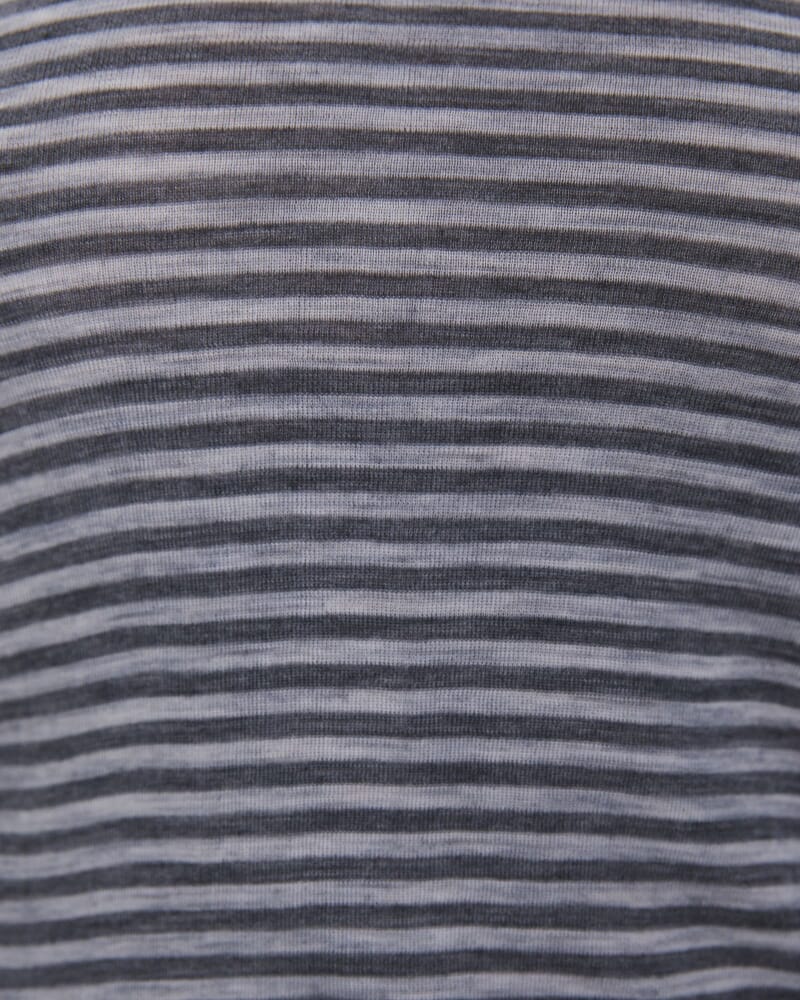 Coco Wool Striped Long Sleeve Top in GREY/CHARCOAL
