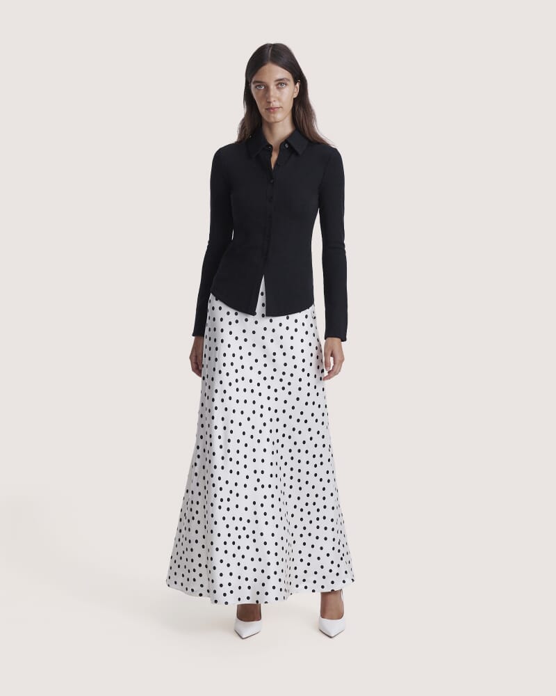 Coco Wool Long Sleeve Cardigan in BLACK