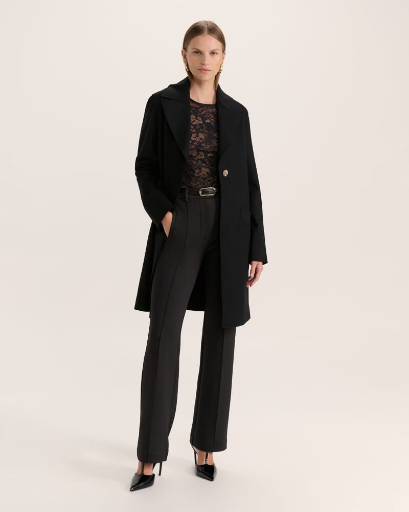 Stella Lace Long Sleeve Top in BLACK