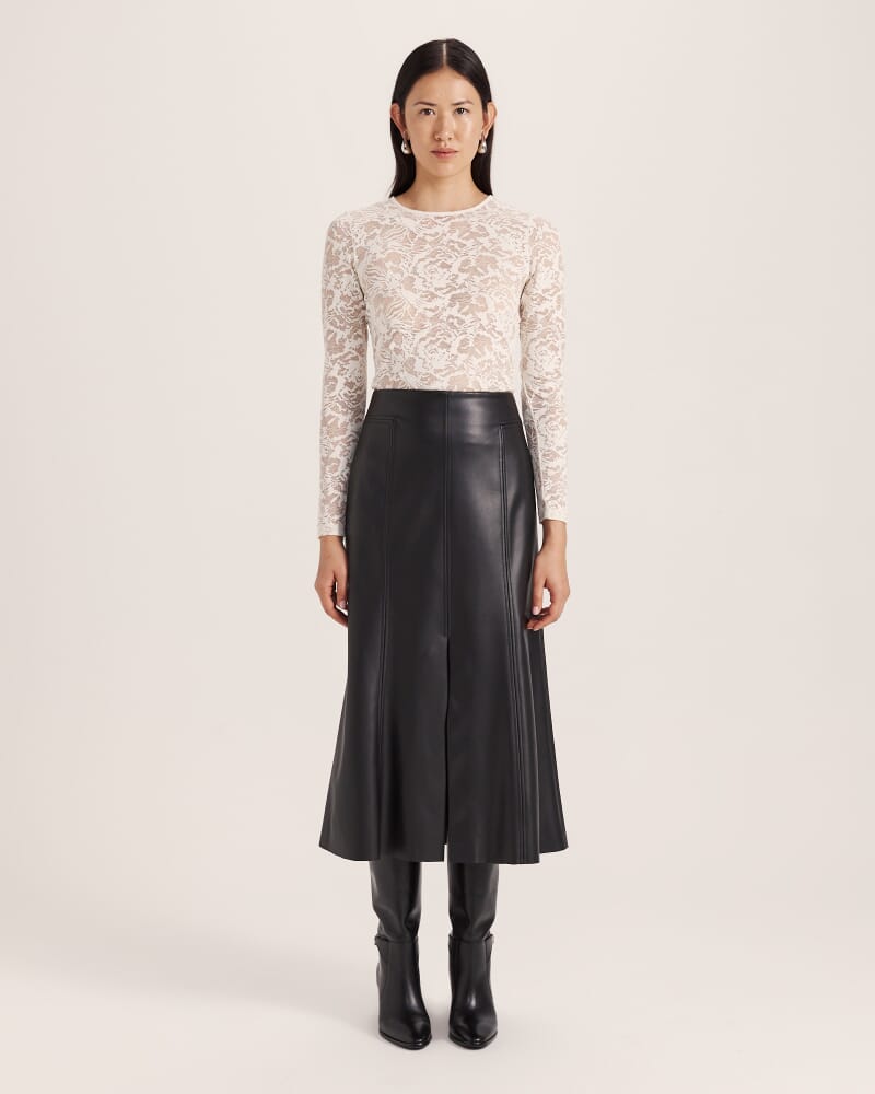 Stella Lace Long Sleeve Top in MILK