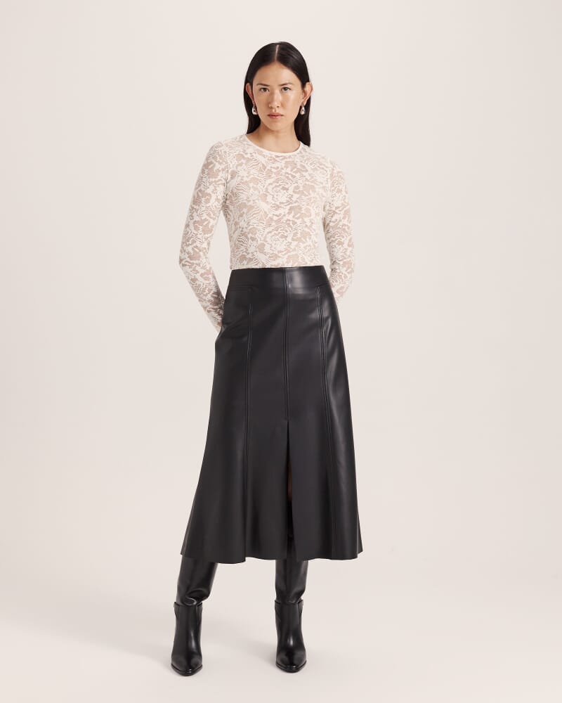 Stella Lace Long Sleeve Top in MILK