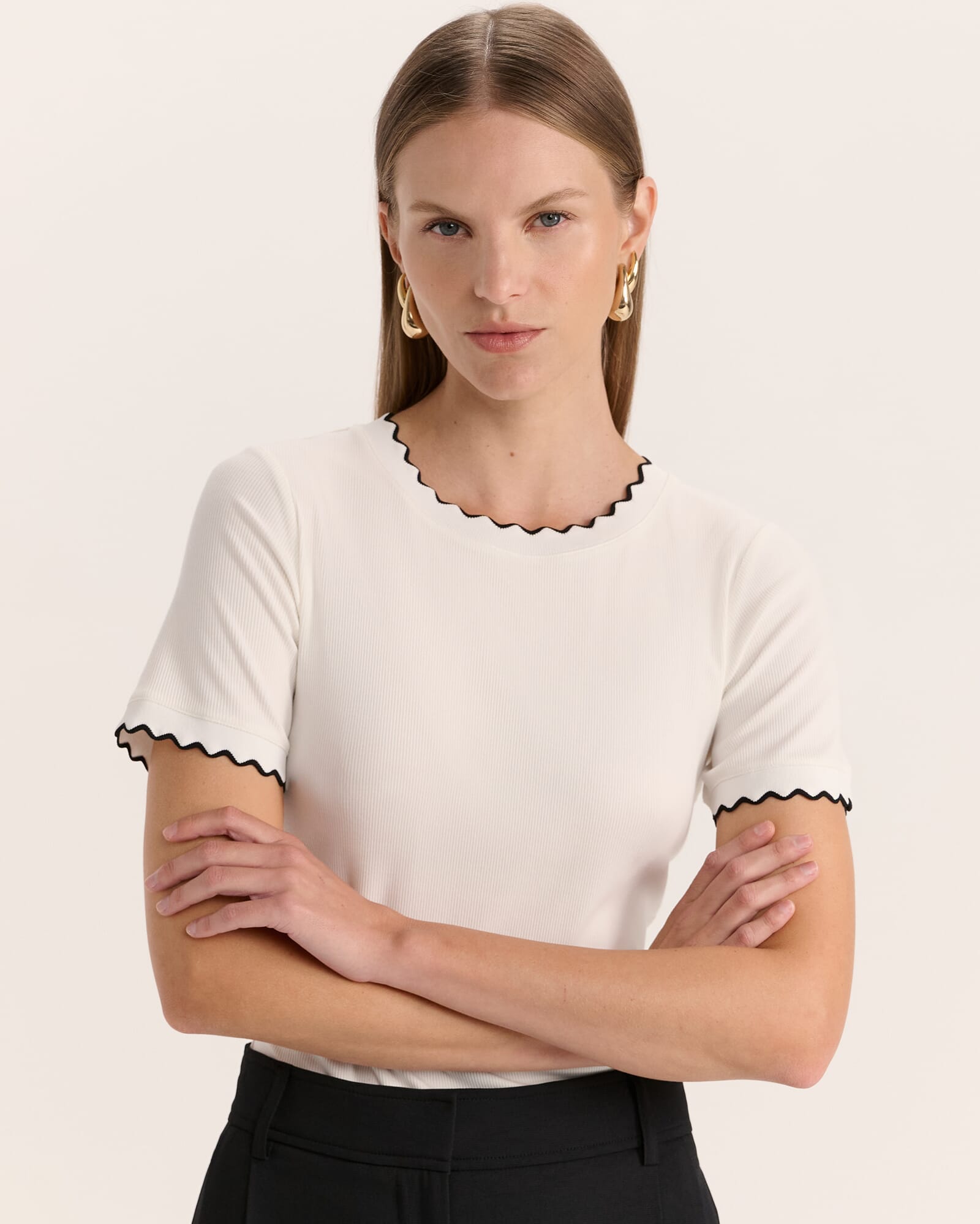 Emilie Tipped Ribbed Tee