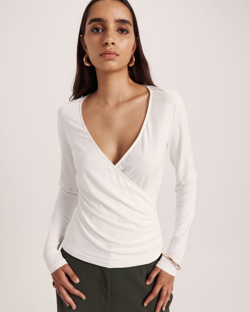 Jodie Wrap Top in IVORY