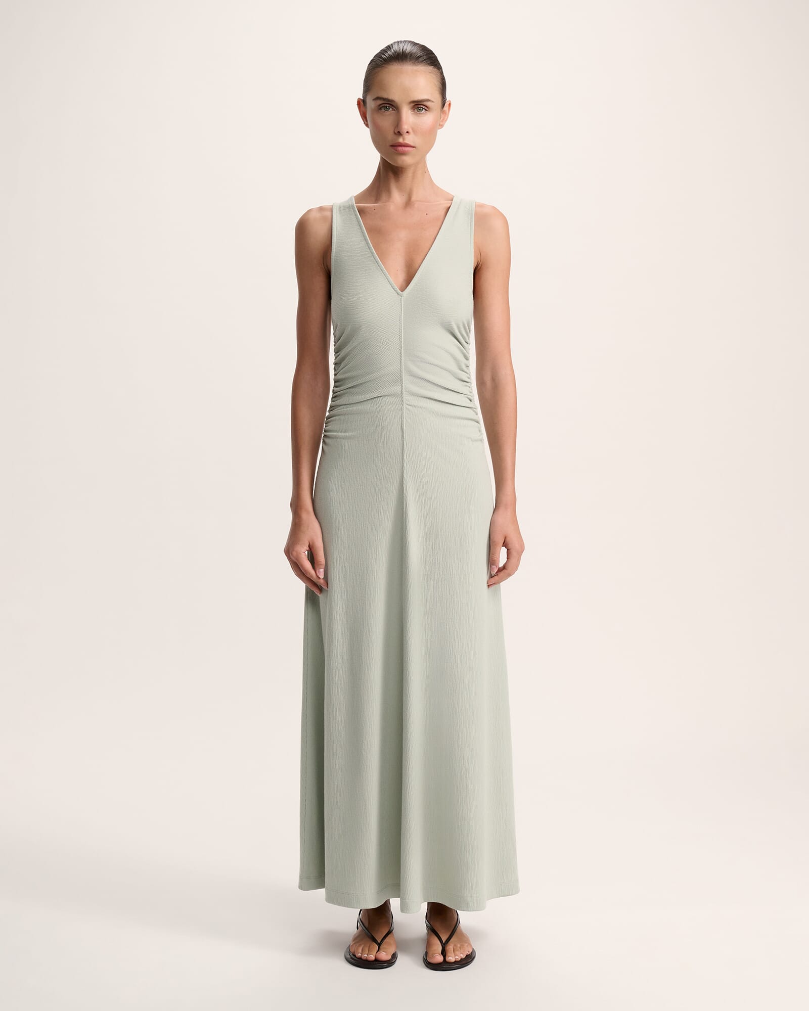 Xanthe Gathered Midi Dress