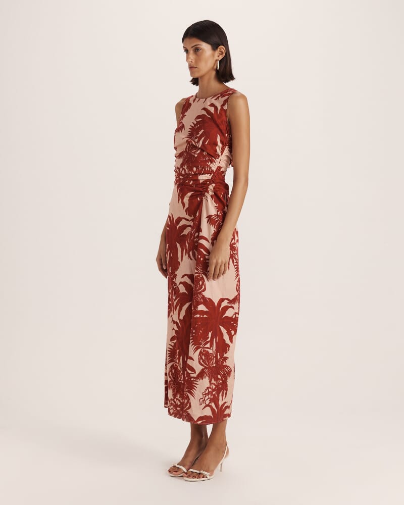 Brielle Midi Dress in RED MULTI