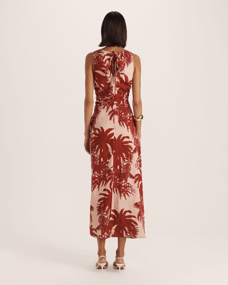 Brielle Midi Dress in RED MULTI