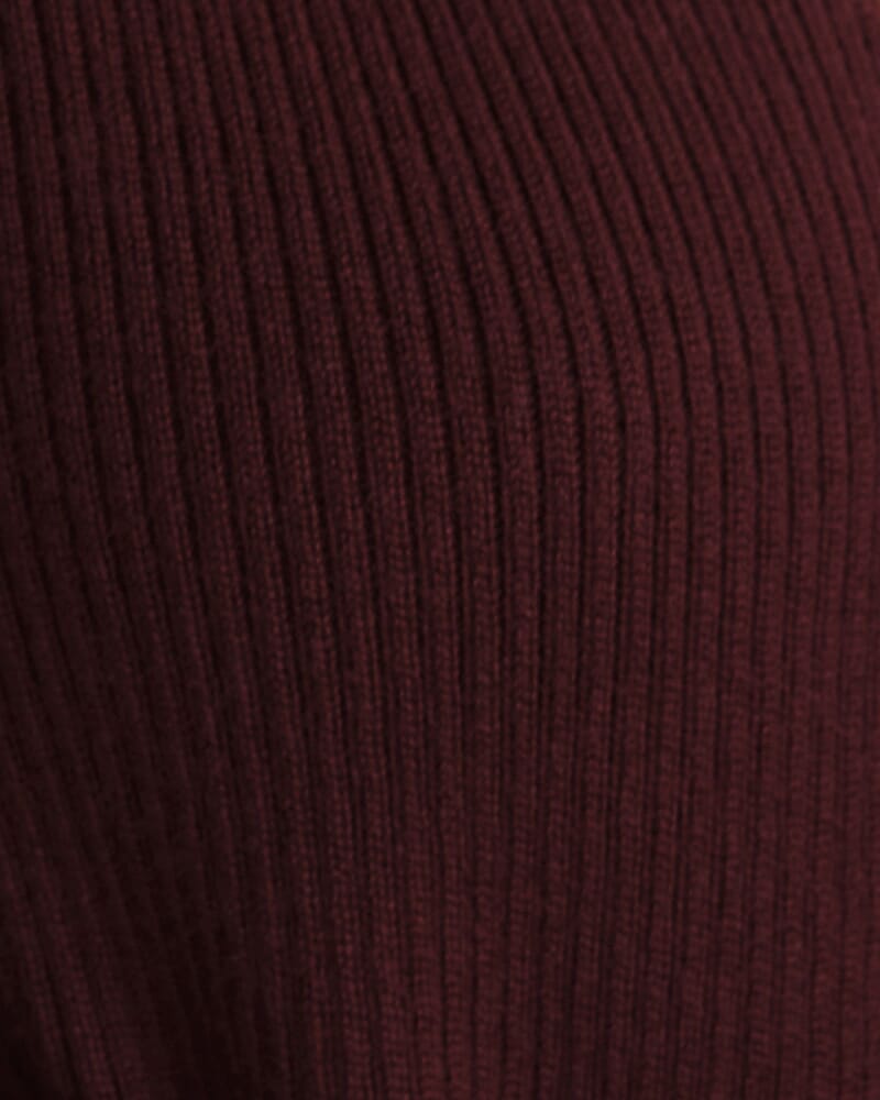 Elle Wool Blend Wrap Knit Dress in BERRY