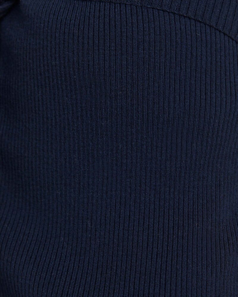 Elle Wool Blend Wrap Knit Dress in FRENCH NAVY