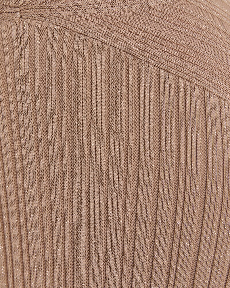 Metallic Ribbed Knit Dress in GOLD