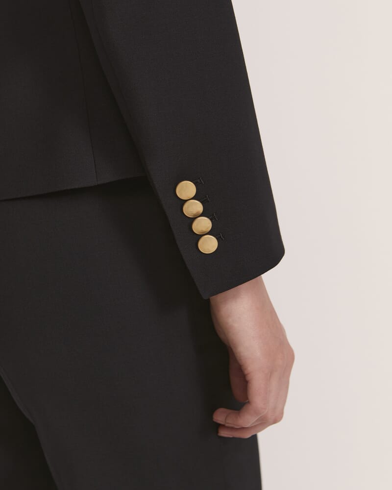 Celeste Fitted Wool Jacket in BLACK