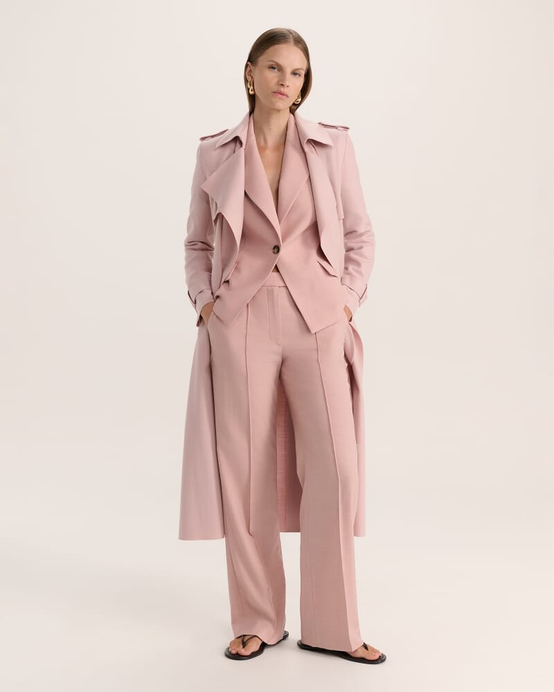 Celeste Fitted Wool Jacket in PINK SALT