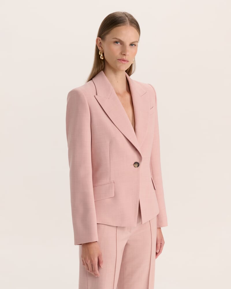 Celeste Fitted Wool Jacket in PINK SALT