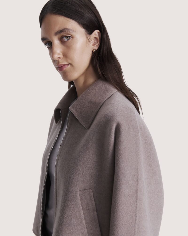 Kayla Wool Bomber Jacket in MINK