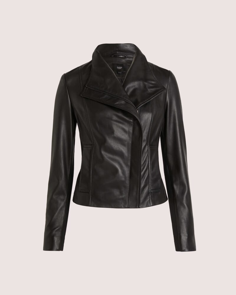 Lola Leather Jacket in BLACK
