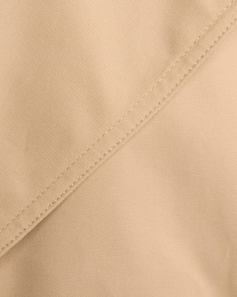 Lana Cropped Cotton Trench in CAPPUCCINO