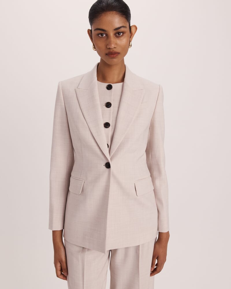 Celeste Wool Classic Blazer in OATMEAL MELANGE