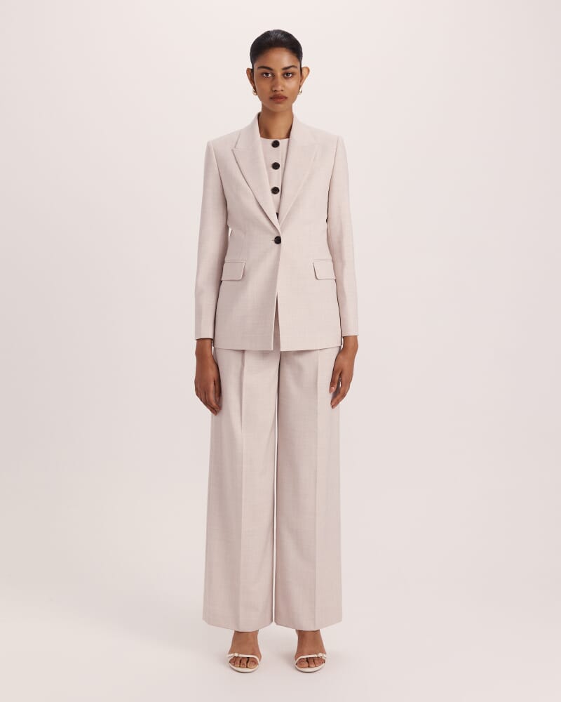 Celeste Wool Classic Blazer in OATMEAL MELANGE