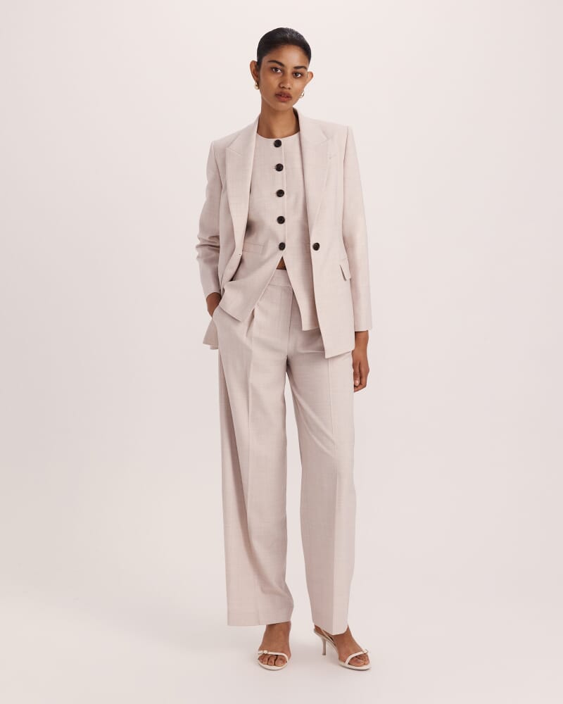 Celeste Wool Classic Blazer in OATMEAL MELANGE