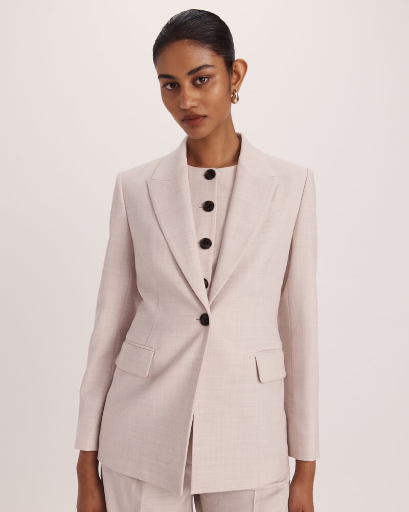 Celeste Wool Classic Blazer in OATMEAL MELANGE