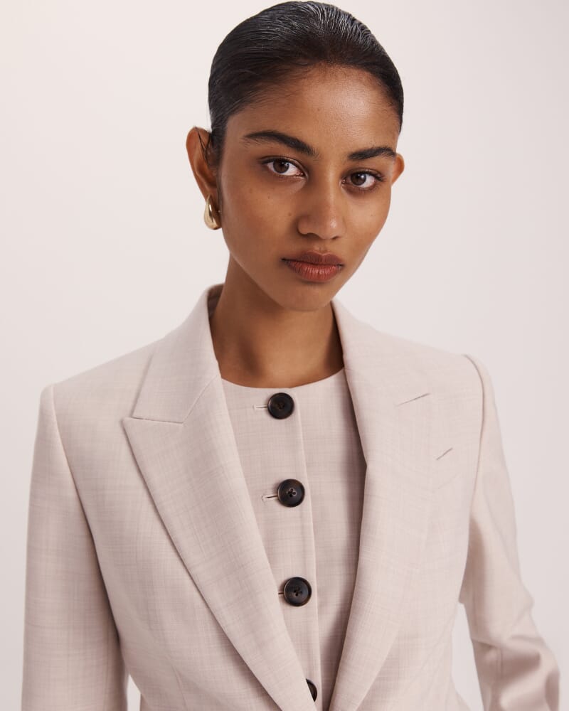 Celeste Wool Classic Blazer in OATMEAL MELANGE