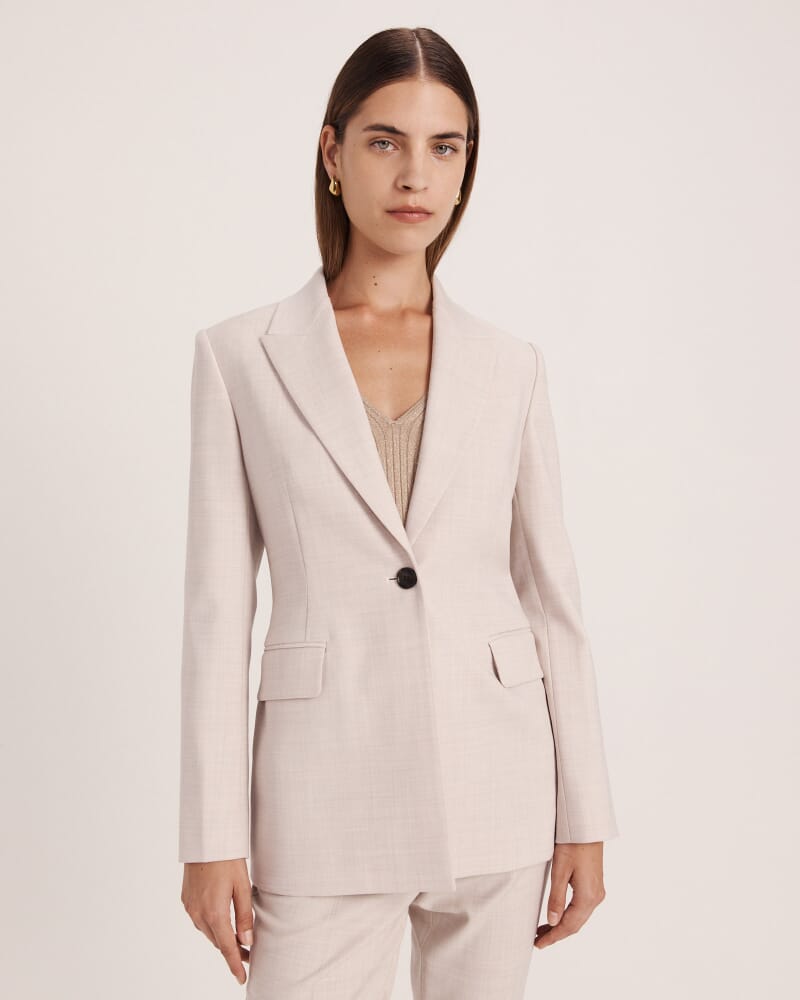 Celeste Wool Classic Blazer in OATMEAL MELANGE