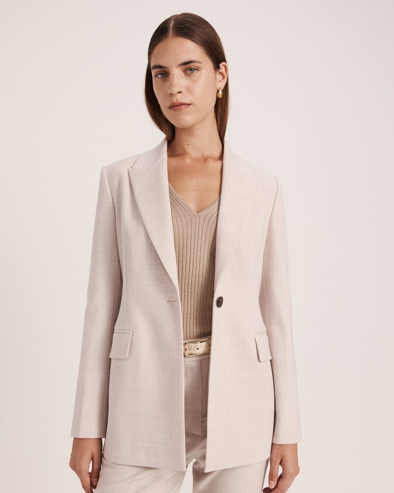 Celeste Wool Classic Blazer in OATMEAL MELANGE