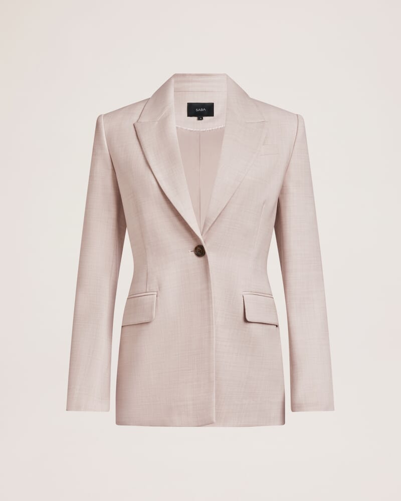 Celeste Wool Classic Blazer in OATMEAL MELANGE