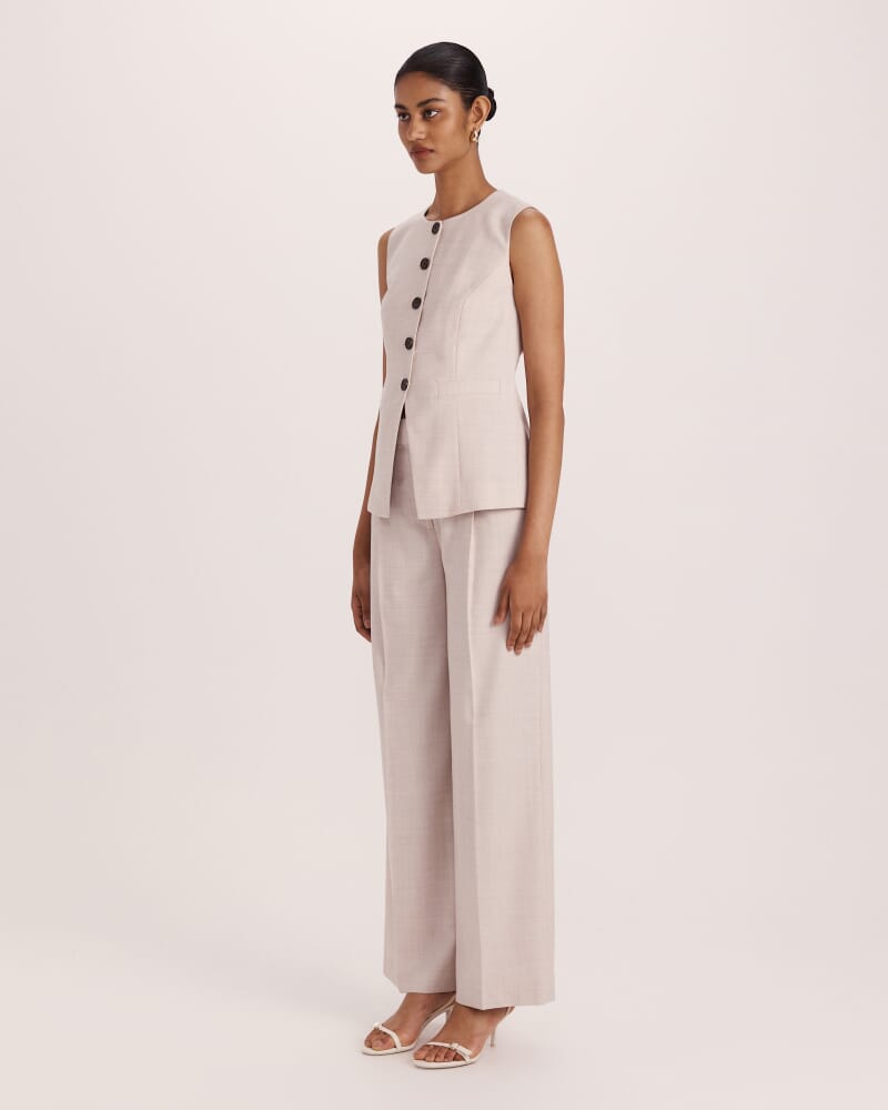 Celeste Wool Crew Neck Vest in OATMEAL MELANGE