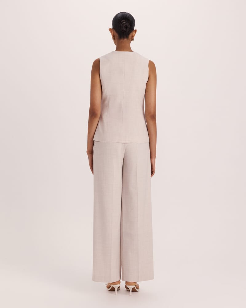 Celeste Wool Crew Neck Vest in OATMEAL MELANGE