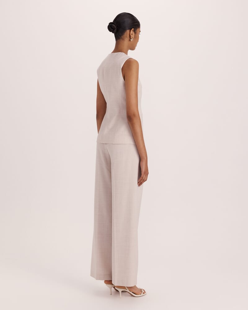 Celeste Wool Crew Neck Vest in OATMEAL MELANGE