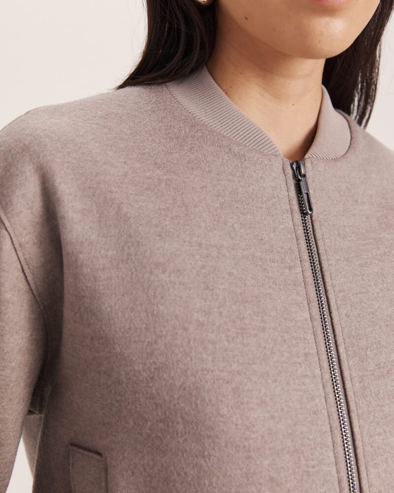 Karla Wool Bomber Jacket in MINK