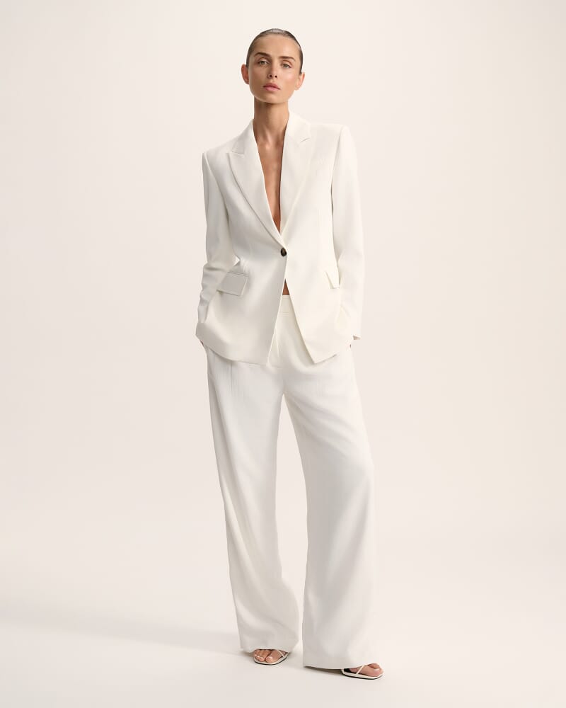 Dharma Stitch Detail Blazer in ALABASTER