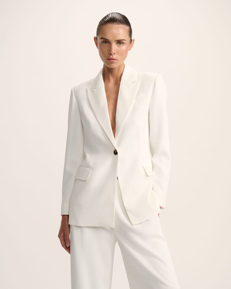 Dharma Stitch Detail Blazer in ALABASTER