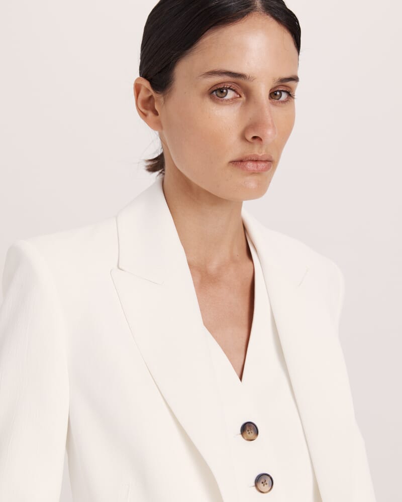 Dharma Stitch Detail Blazer in ALABASTER