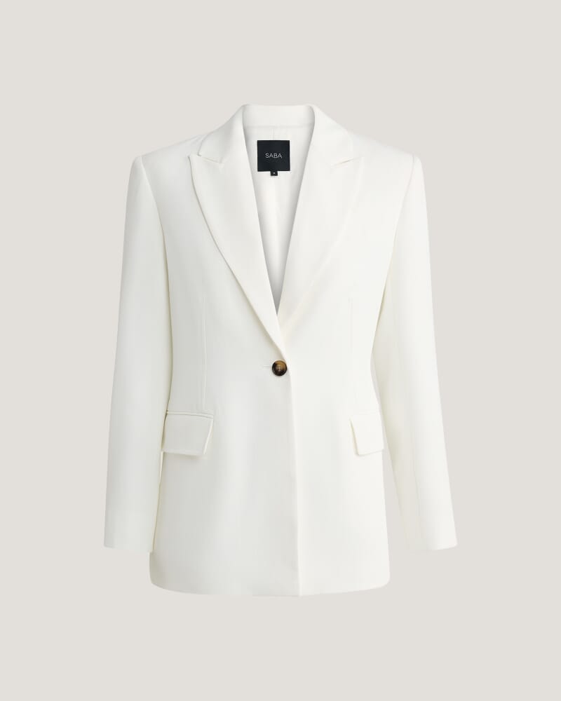 Dharma Stitch Detail Blazer in ALABASTER