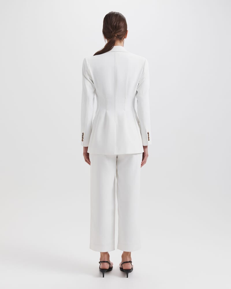 Dharma Stitch Detail Blazer in ALABASTER/TAN