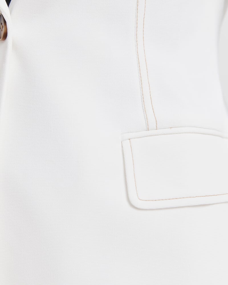 Dharma Stitch Detail Blazer in ALABASTER/TAN