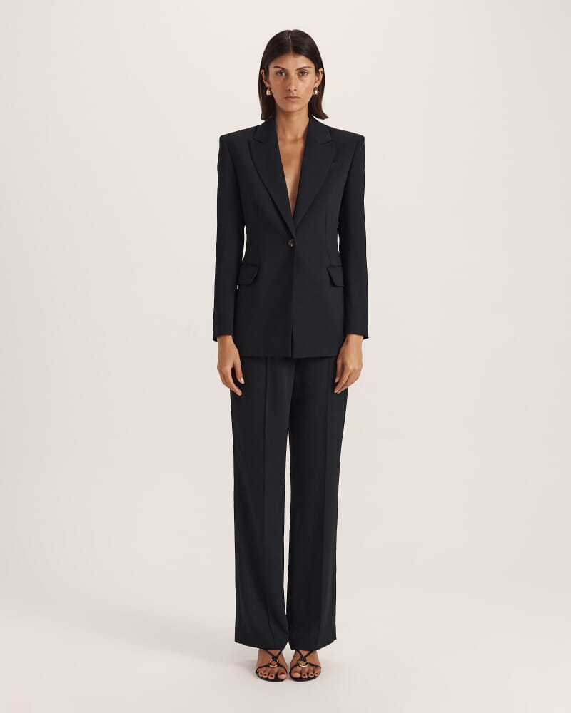 Dharma Stitch Detail Blazer in BLACK