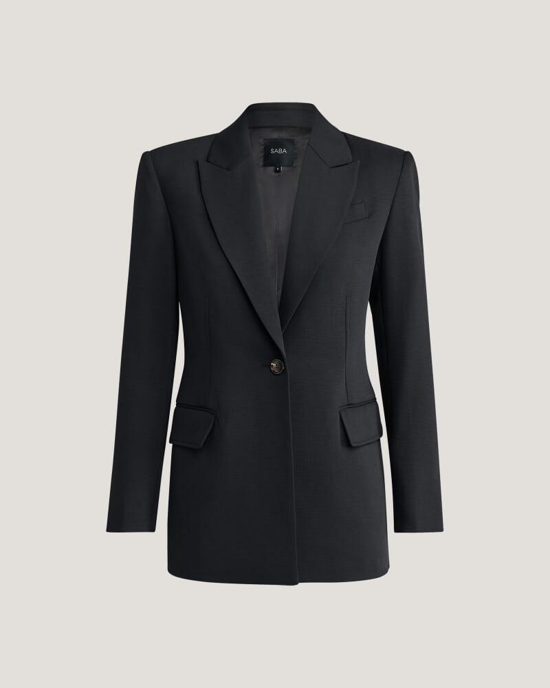 Dharma Stitch Detail Blazer in BLACK
