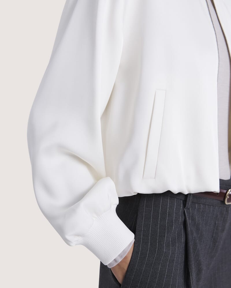 Jayde Satin Bomber in VANILLA