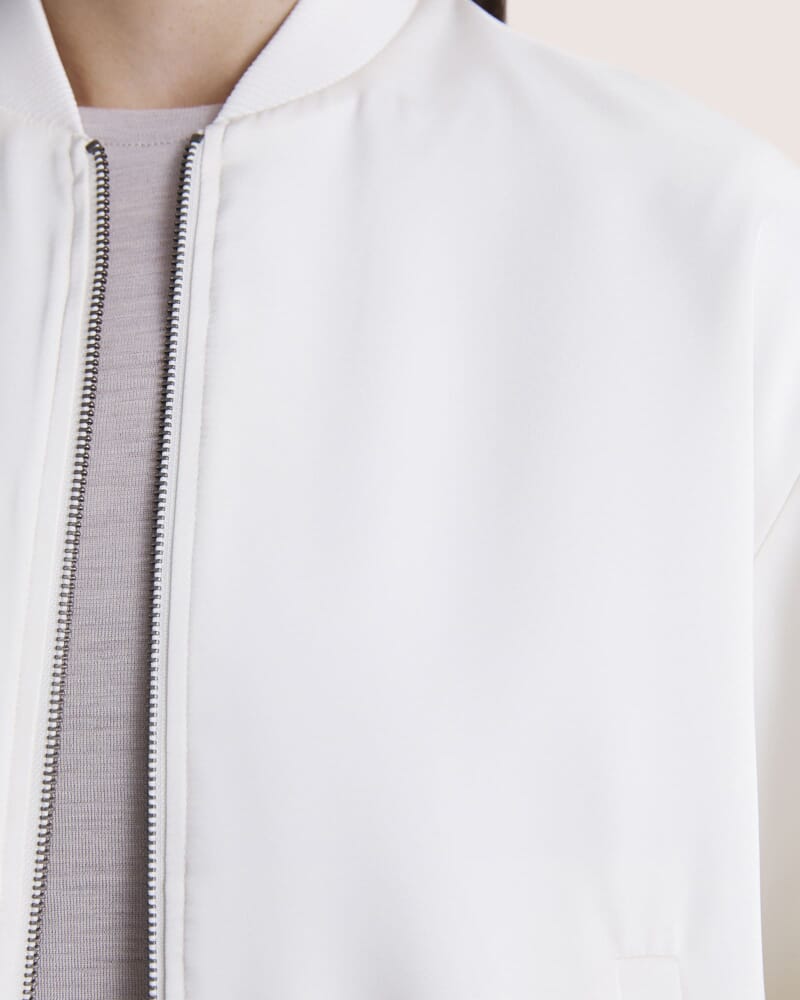 Jayde Satin Bomber in VANILLA