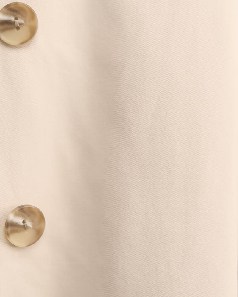 Lana Long Cotton Mac Coat in LATTE