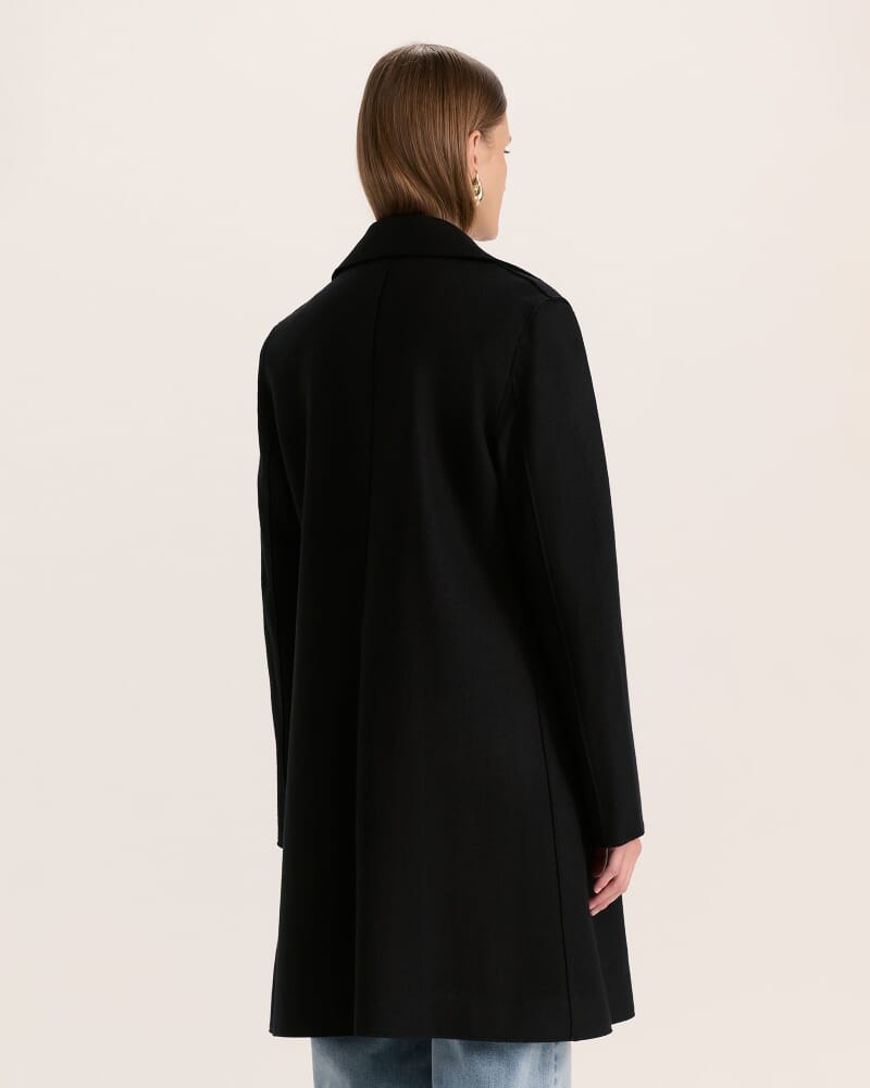Karla Wool Short Coat in BLACK