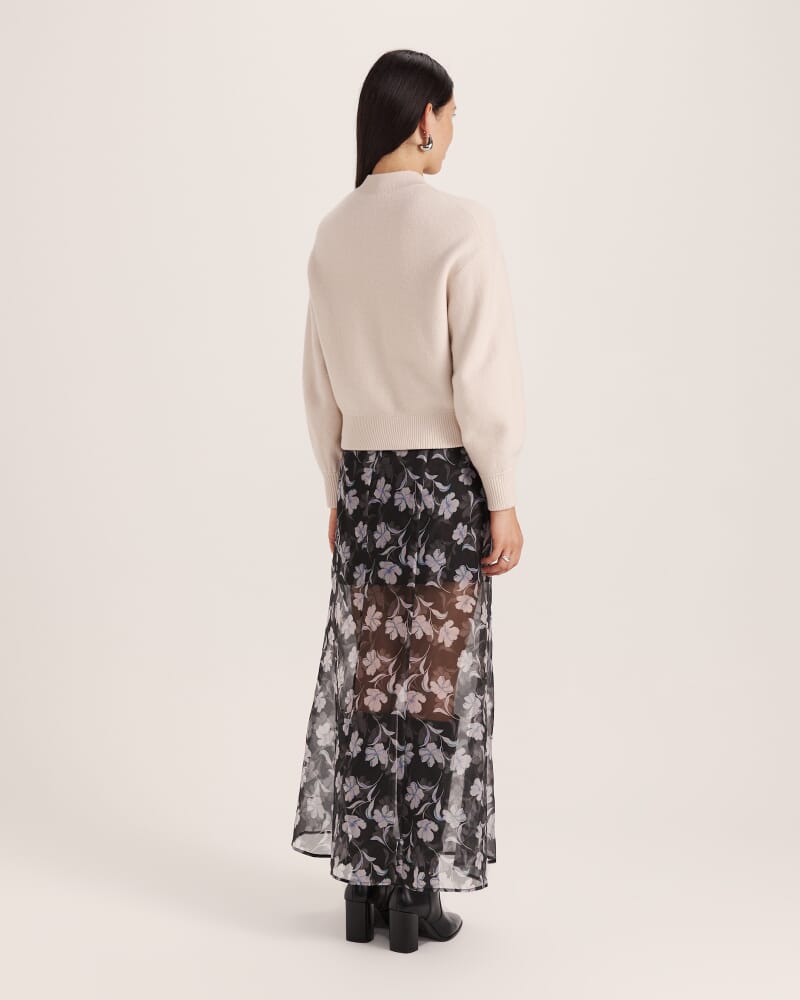 Boiled Wool Bomber in SOFT STONE