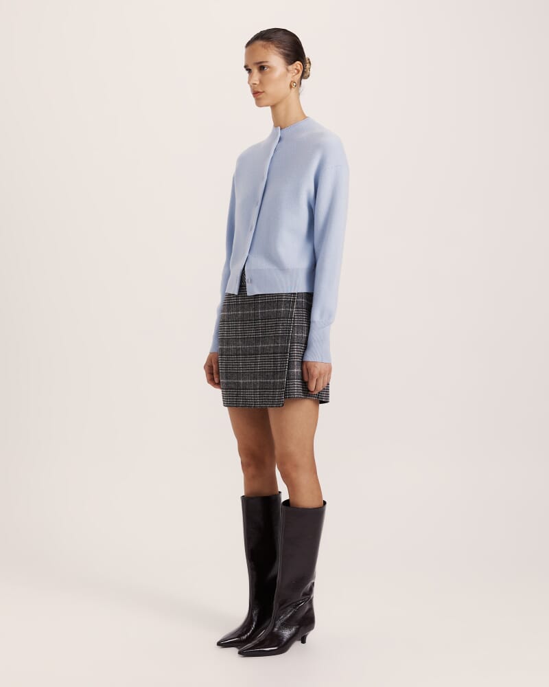 Boiled Wool Batwing Cardi in PERIWINKLE