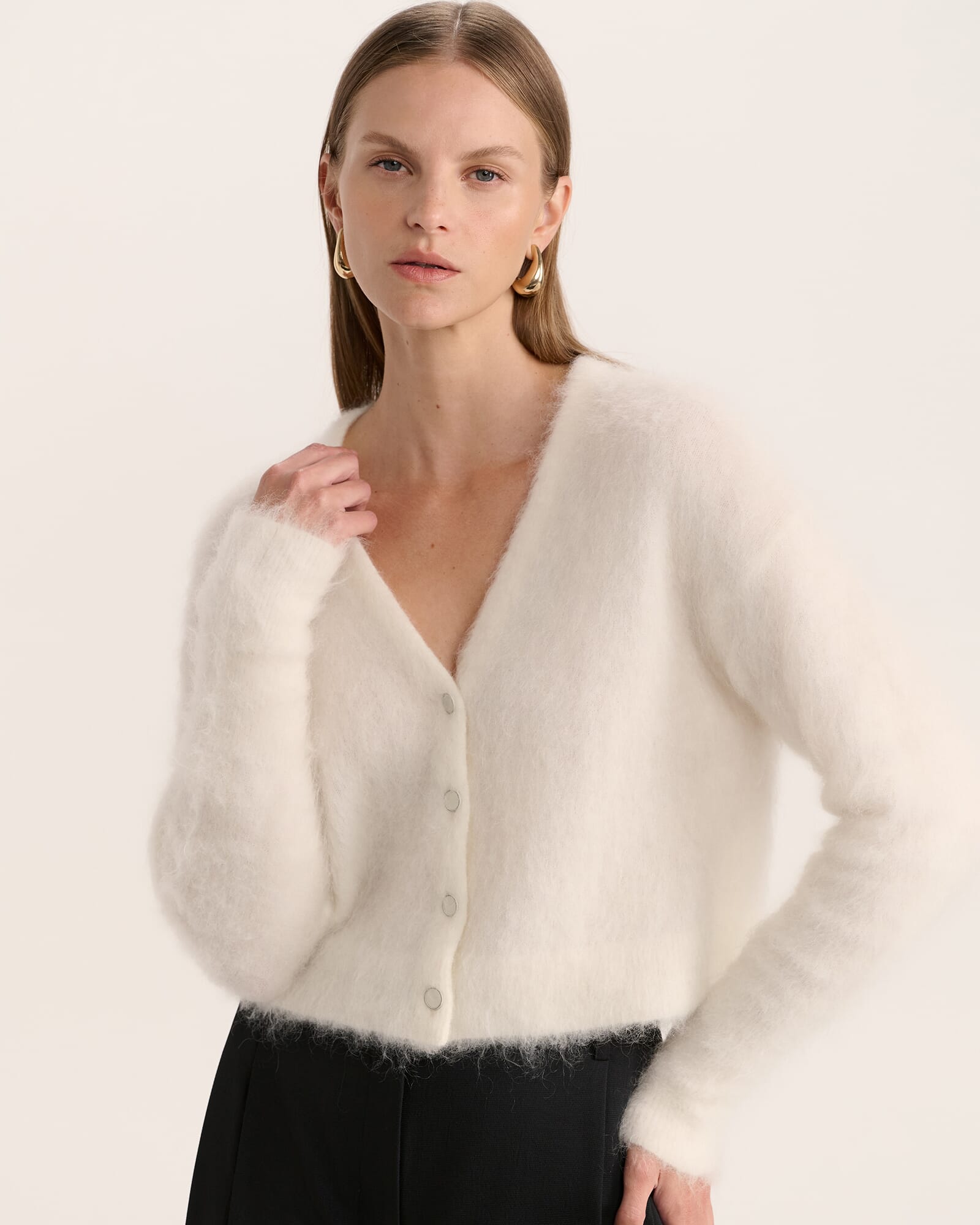 Mindy Mohair Wool Cropped Cardi